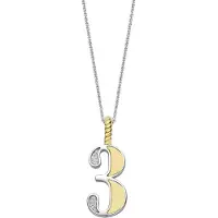 Ti sento Dames Hanger - 925 zilver - Cijfer 3 - Zirkonia met geel verguld - 6841ZY_3