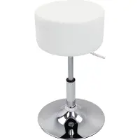 OEM Ronde Barkruk Filiberto - Met rugleuning - Ergonomische barstoel - Wit - Set van 1 - Keuken en bar - In hoogte verstelbaar - Zithoogte 52-67cm