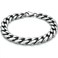 LGT JWLS Stalen heren armband Gourmette schakel Vintage 9mm-23cm