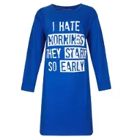 Temptation Dames Big Shirt - Tekstprint op de borst - Blauw - Maat XXL
