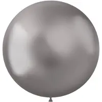 Folat - ballon XL Intense Chrome Silver 48 cm - 5 stuks