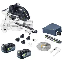 Festool KAPEX KSC 60 EB-Basic accu afkortzaag 18 V / 36 V 216 mm borstelloos + 2x accu 5,0 Ah - zonder oplader