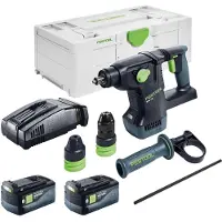 Festool KHC 18 EB-Basic accu-combi-hamer 18 V 2,6 J SDS-Plus Brushless + 2x accu 5,0 Ah + snellader + Systainer