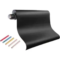 FLOKOO Krijtbordfolie - 200x60 cm - Muursticker - Inclusief krijtjes - Krijtboardsticker