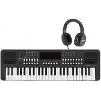 Gear4Music VISIONKEY-2 49-toets Draagbaar Keyboard Zwart Koptelefoonset