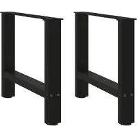 vidaXL Salontafelpoten 2 st 60x(42-43) cm staal zwart