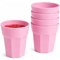 PlasticForte onbreekbaar drinkglas - 10x - kunststof - roze - 360 ml - drinkglazen - lichtgewicht - 9 x 10 cm - stapelbaar