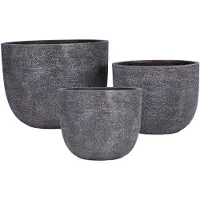 Ptmd Delsey Brown GRC Structure Pot Big Set Of 3