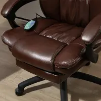 HAUSS SPOLE Bureaustoel 68,5 X 68,5 X 113-121 Cm - Massage Met Voetensteun - Voor Thuiswerk En Kantoor - Kunstleer - Bruin