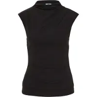 We fashion - Dames top met plooidetail - Zwart - Maat: M
