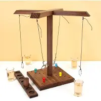 Out of the blue Houten Ring Toss Drinking Game - 32,5 cm - 4 Shotglaasjes