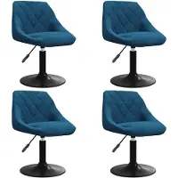 vidaXL Eetkamerstoelen draaibaar 4 st fluweel blauw