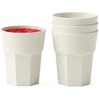 PlasticForte onbreekbaar drinkglas - 20x - kunststof - ivoor wit - 360 ml - drinkglazen - lichtgewicht - 9 x 10 cm - stapelbaar