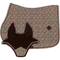 Kentucky Horsewear Horsewear - Zadeldoek velvet horse pied de poule bruin colorfull jumping