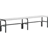 Sypro Kleedkamerbank, stalen buis/aluminium, enkel, 2000 mm lang, antraciet