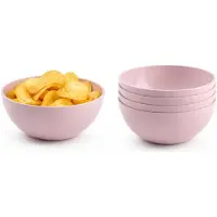 PlasticForte kommetjes/schaaltjes - 10x - dessert/ontbijt - kunststof - D12 x H5 cm - roze - BPA vrij