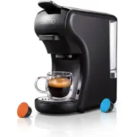 HiBREW Koffiemachine – 4-in-1 Capsulecompatibel – 19 Bar Druk – Programmeerbare Formaten – Voor Thuisgebruik – Zwart