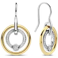 Ti sento Dames Oorbellen - 925 zilver - Zirkonia met geel verguld - 7978ZY