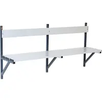 Sypro Wandbank, aluminium, L 2000 mm, antraciet (RAL 7016)