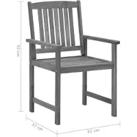 vidaXL - Tuinstoelen - 2 - st - met - kussens - massief - acaciahout - grijs