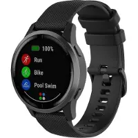 123Watches sport gesp band - zwart - 18mm - Geschikt voor Garmin Vivoactive 4S / Venu 2S / Venu 3S / Vivomove 3s / Overige smartwatches met 18mm bandje