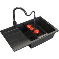 Granitan Granit Spoelbak Enkelvoudig Louis met Kraan en Sifon