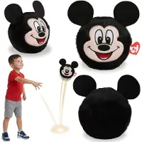 Disney TY Mickey Mouse Knuffelbal, stuiterend knuffeltje, BEANIE BOUNCERS, behendigheidsspeelgoed voor kinderen 10 cm