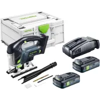Festool PSBC 420 EB-Basic accu pendelzaag 18 V 120 mm borstelloos + 2x accu 4,0 Ah + snellader + Systainer