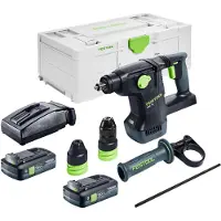 Festool KHC 18 EB-Basic accu combihamer 18 V 2.6 J SDS-Plus Brushless + 2x accu 4.0 Ah + lader + systainer