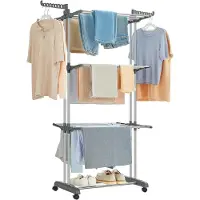 Herzberg HG-8034GRY Droogrek - Inclusief Wielen - Grijs
