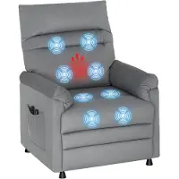 HOMCOM Massage Relaxstoel Sofa-Fluweel, Staal-99L x 82B x 106H cm-Grijs