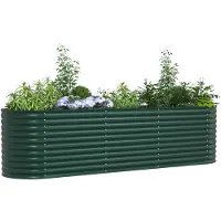 vidaXL Verhoogd bed Groen 320 x 80 x 81 cm Staal