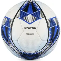 Spokey PROGRESS - Voetbal – Maat 5 – 32 panelen - 4-laags constructie met latex binnenbal – handgestikt - kunstleer - Wit / Blauw / Zwart