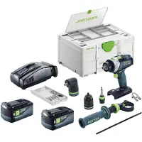 Festool TPC 18/4-Basic-Set accu-slagboormachine 18 V 75 Nm borstelloos + 2x accu 5,0 Ah + snellader + Systainer