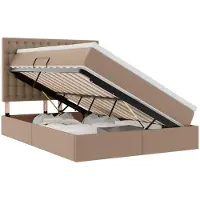 vidaXL Opbergbed met hoofdeinde Cappuccino 140 x 200 cm Kunstleer