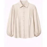 MixRay Gelaagde Ribbels Lange Mouwen Knopen Shirt