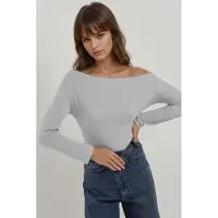 Hiccups for Kids Gestreepte Off-Shoulder Lange Mouw Geribbelde Trui