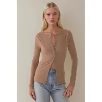 Hiccups for Kids Ronde Hals Knopen Vorder Ribbel Brei Lange Mouwen Cardigan Top