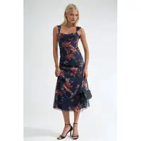 Hiccups for Kids Bloemen Maxi Jurk met Hartkraag