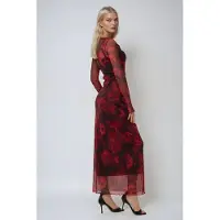 Hiccups for Kids Bloemenprint Bodycon Maxi Mesh Jurk