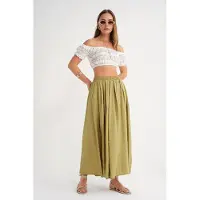 MixRay Hoge Taille Maxi Rok met Touwtje Taille
