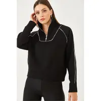 Bianco Hooded Cropped Oversized Sweatshirt met Pompom