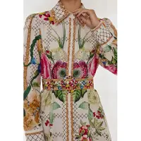 Hiccups for Kids Geprinte Maxi Jurk met Lange Mouwen en Ceintuur