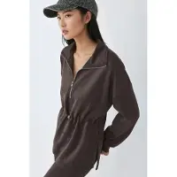 Busem Ritskraag Sweatshirt met Verstelbare Taille