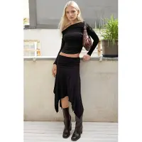 Hiccups for Kids Gelaagde Normale Taille Asymmetrische Flexibele Midi Rok