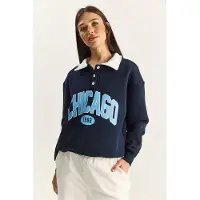Bianco Overmaatse Geprinte Sweatshirt