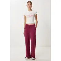 Happiness İstanbul Brede Pijpen Sweatpants met Touwtjesluiting