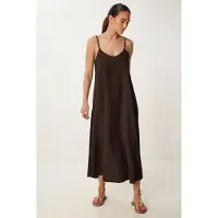 Happiness İstanbul Losse Midi-jurk met U-hals