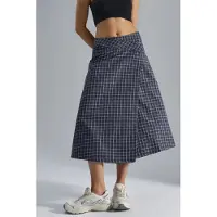 Hiccups for Kids Hoge Taille Geruite Midi Rok