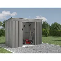 Vente-unique Tuinschuur van grijs gegalvaniseerd staal met transparante dakramen FOLCO - 3,24 m?